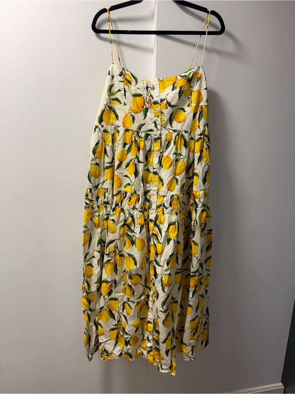 J. Crew 16 Limoncello Lemon Print Cotton Tiered Summer Plus Sundress 1X - Picture 2 of 16